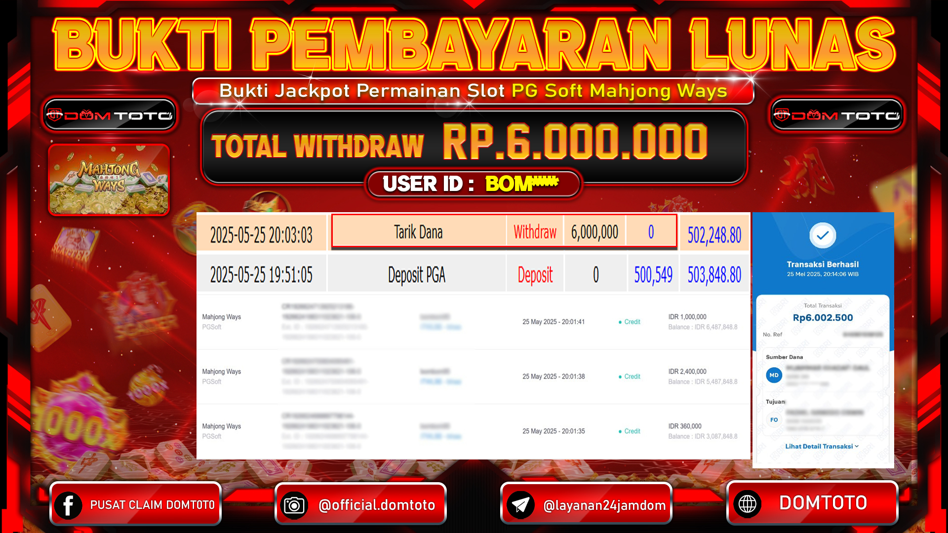 JACKPOT SLOT MAHJONG WAYS 25 MEI 2025